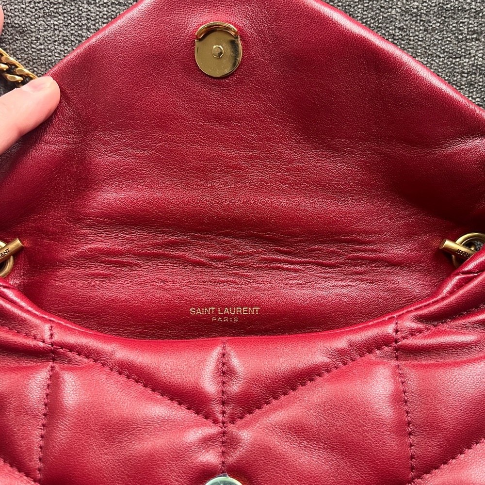 Authentic Yves Saint Laurent mini Loulou red puffer bag - Picture 2 of 14